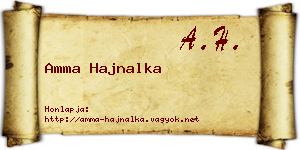 Amma Hajnalka névjegykártya